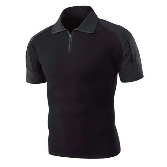 Men Shirt Slim Fit Pullover Turn-down Collar Camouflake Men T-shirt for Outdoor