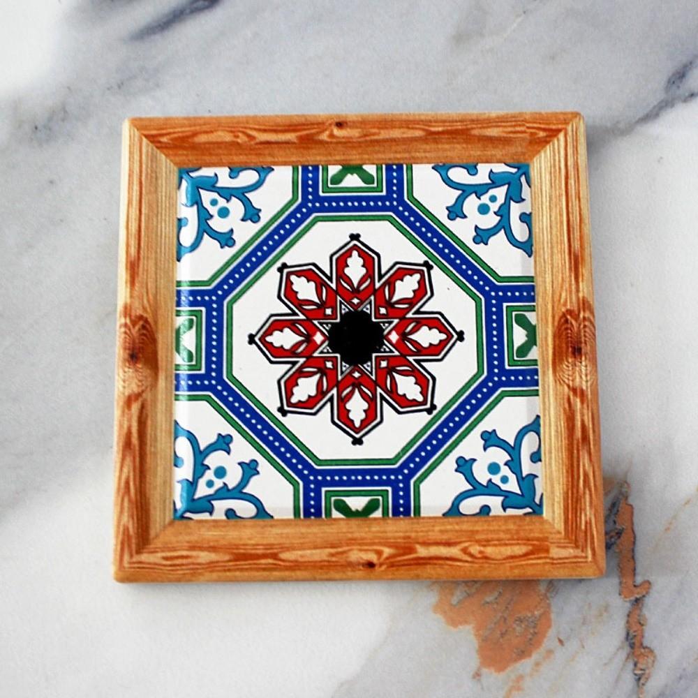 Square Bohemian Cup Coaster Floral Tile Desktop Decor Mat New Insulation Pad  Table Decoration Pads