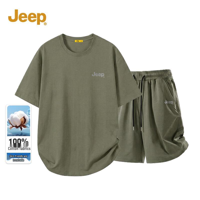 Летний повседневный комплект Jeep из чистого хлопка M