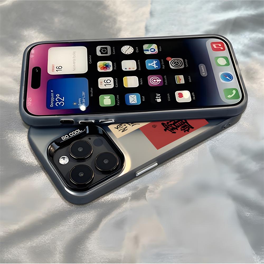 Chinese Character Phone Case for iPhone 16 Pro Max 15 14 13 12 11 16E Double Layer IMD Hard Plastic Cover