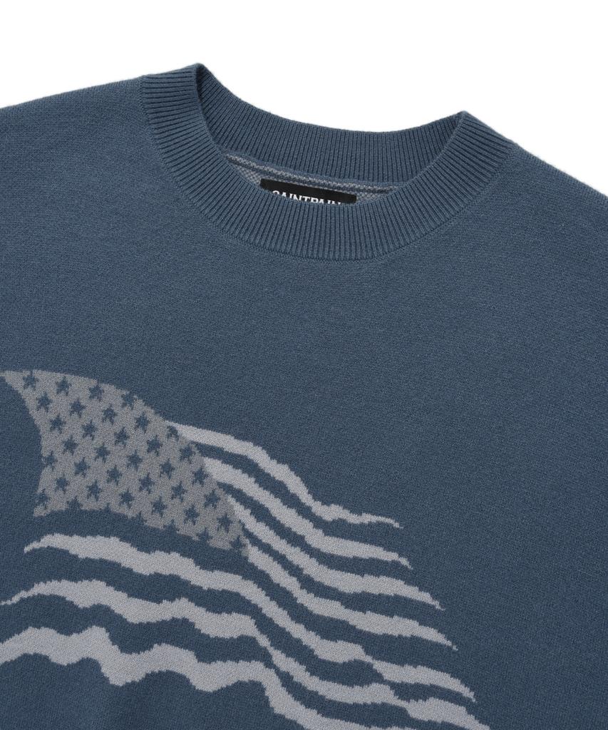 SAINTPAIN Sp Jacquard American Knit Sweater - Blue