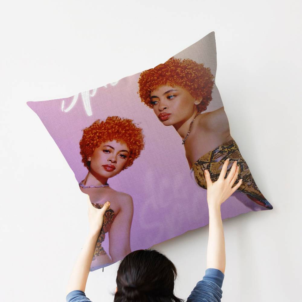 I-Ice S-Spice Rapper Pillow Covers Cartoon Sofa Decorative Home Double-sided Printing Short Plush Cute Cushion Cover