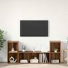 Wall Mounted TV Cabinet Set 3 Pcs Brown Particleboard