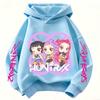 New cartoon hooded sweatshirt, suitable for both men and women, warm purple children's top, fashionable casual children's