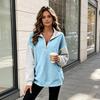 Γυναικείο Φούτερ με Μισό Φερμουάρ, Color Block, Patchwork, Casual, Ευέλικτο