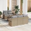 VidaXL Garden Sofa 6 Pieces with Cushions Beige Poly Rattan 3345240