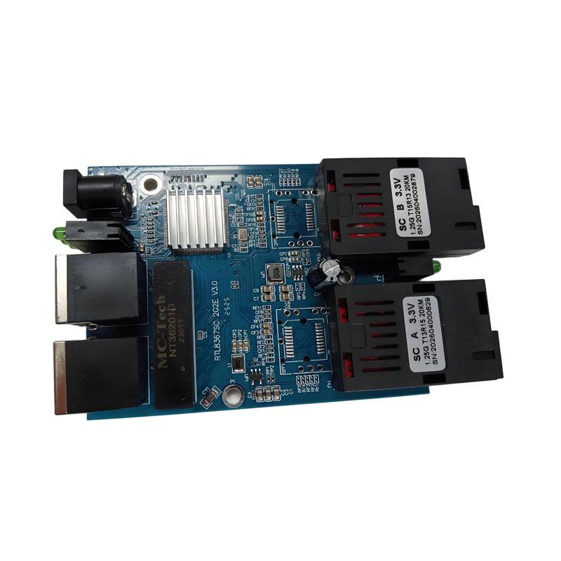 Gigabit Optical Switch: 2-Fiber, 2-Ethernet, PCBA Supports 5V/12V Voltage