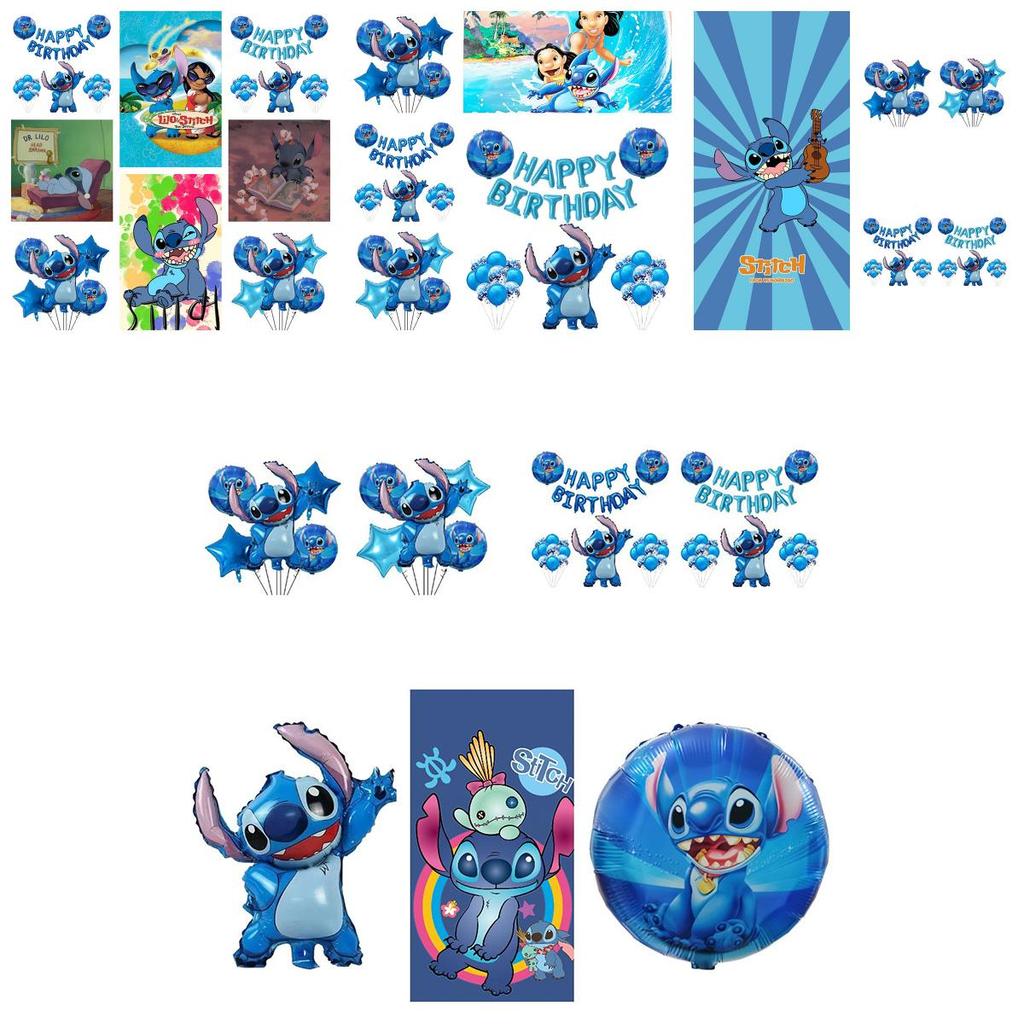 Novo Conjunto de Balões de Folha de Alumínio Lilo e Stitch Para Decoração de Festa de Aniversário e Brinquedos Infantis