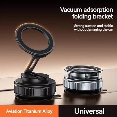 Foldable Phone Stand Suction Cup Car Dashboard Mount 720° Rotation Titanium Alloy