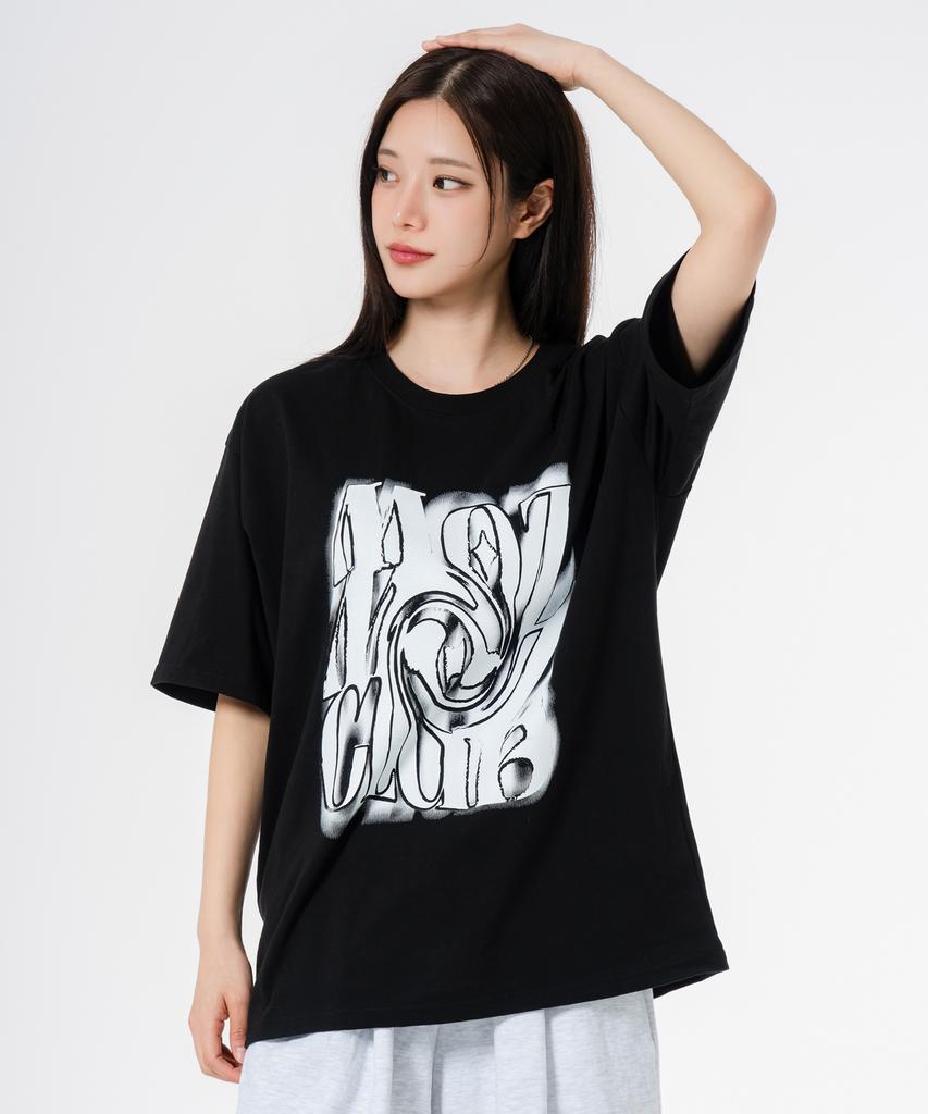 MOZMOZ Chaos Oversized Short Sleeve T-Shirt Black