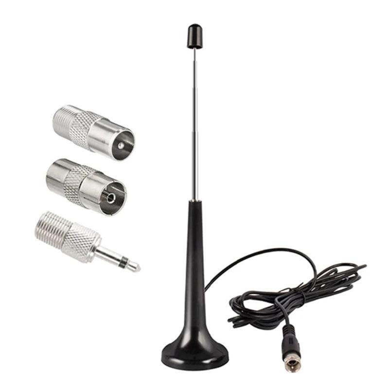 75Ohm Fm Telescopic Antennas Amplified Dab Fm High Gain With 3 Adapters For Home Radio Use