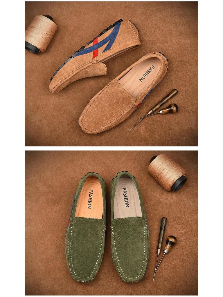 Übergröße 48 Herren Freizeit-Echtleder-Slipper und Mokassins