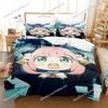 3D-gedrucktes Anime Niedliches Spy Family Bettwäscheset Jungen Mädchen Twin/Queen/King Size Bettbezug Kissenbezug Kinder Erwachsene Schick Heimtextilien