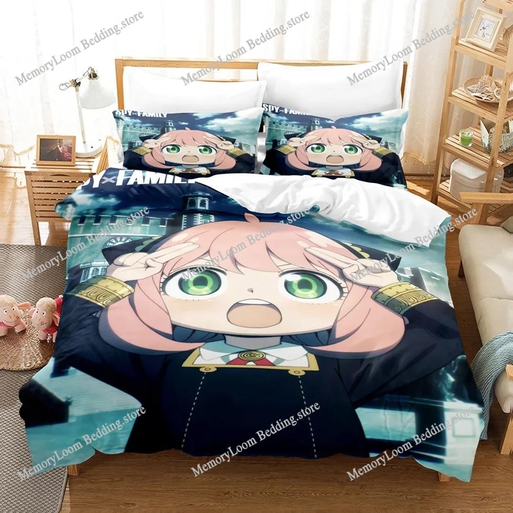 3D-gedrucktes Anime Niedliches Spy Family Bettwäscheset Jungen Mädchen Twin/Queen/King Size Bettbezug Kissenbezug Kinder Erwachsene Schick Heimtextilien