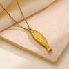 Mode Personnalisée Exquise Simplicité Acier Inoxydable Pendentif Poisson Collier Chaîne Clavicule