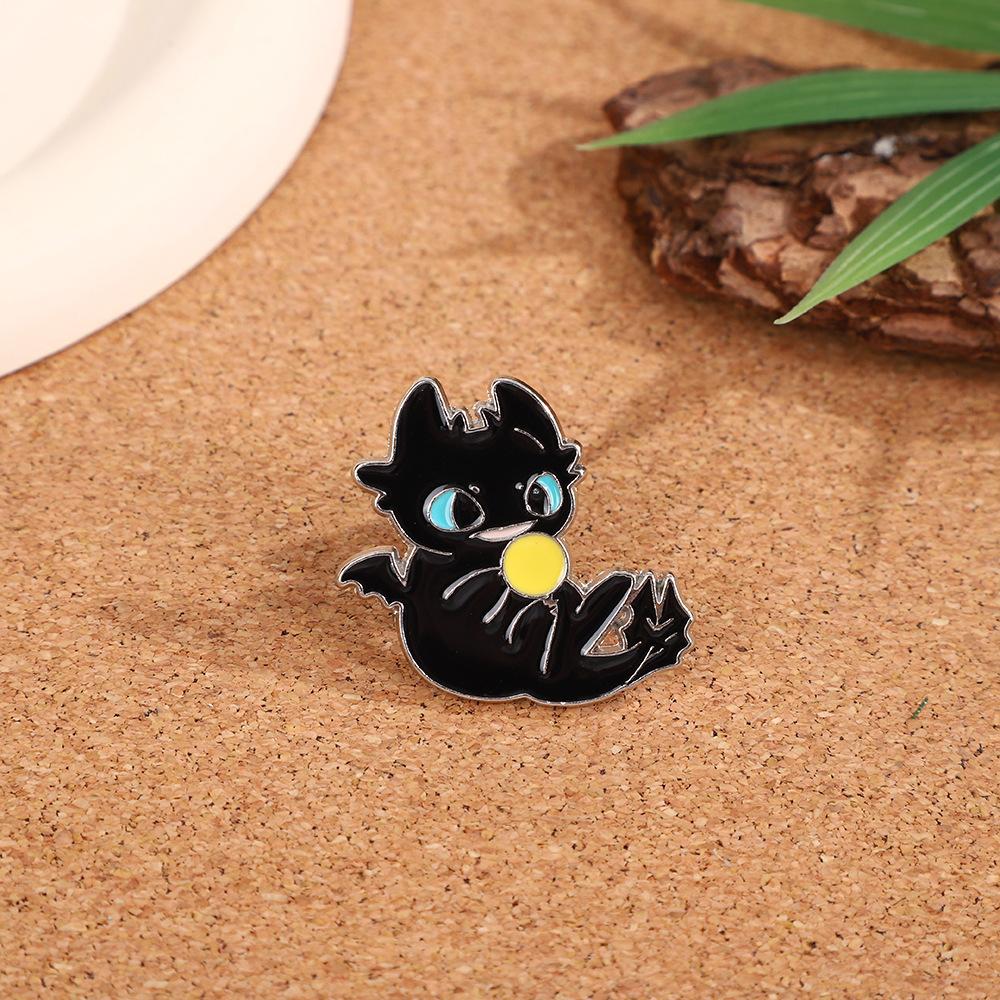 Little Black Dragon Brooch Cute Cartoon Pin ins Trendy Bag Clothing Accessories