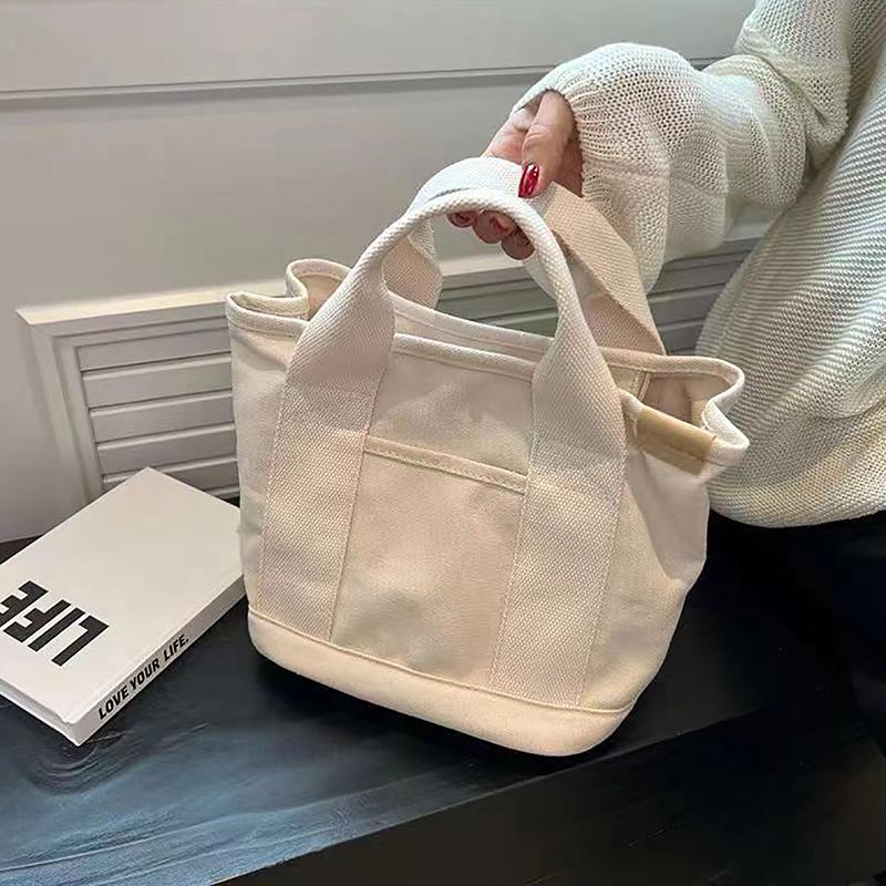 1Pc Cartoon Rabbit Carrot Women Handbag Canvas Women'S Tote Bag Portable Large Capacity Multi Pocket Lunch Bag