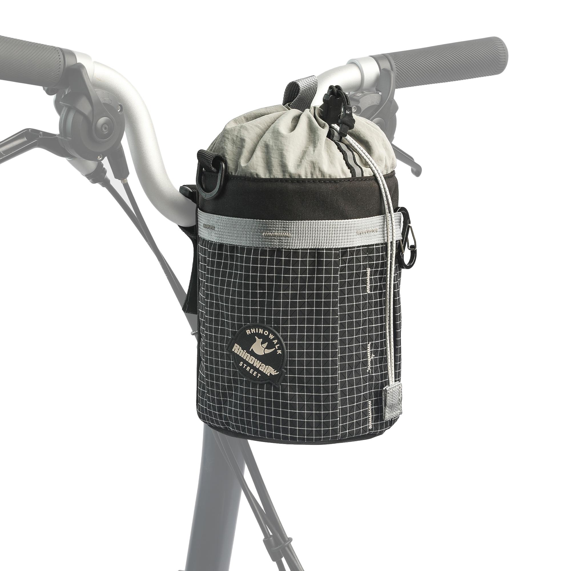 RHINOWALK BCT0207 Велосипедная сумка на руль 2,5 л, складная сумка для хранения велосипеда с отдельным отделением и карабином