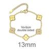 13mm Mote Høykvalitets Firkløver Armbånd 18K Fem Blomster Damearmbånd