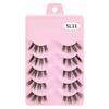Halv øyevipper 5 par naturlige fluffy falske øyevipper Manga Lash 3D Faux Mink vipper Myk vingede vippeforlengelse Makeup Tool