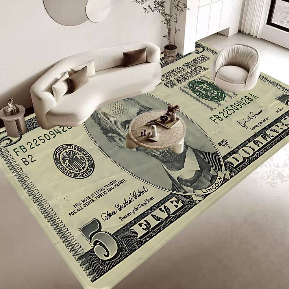 Dollar Geld Fußmatte Retro Mehrfachauswahl Wohnzimmer Küchenteppich Rutschfest Moderne Heimdekoration