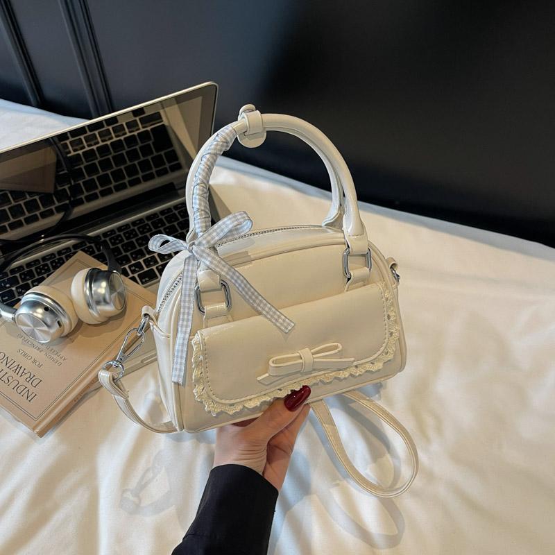 Vintage kabelka přes rameno - Dámská kabelka s mašlí, Korejský streetwear, Ležérní crossbody kabelka, Trendy cestovní taška,
