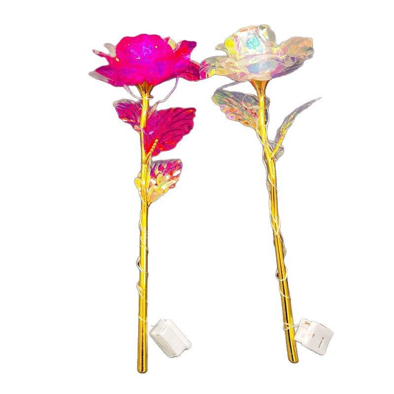 Luminous Flashing Gold Preserved Rose Bouquet – Creative Qixi Souvenir