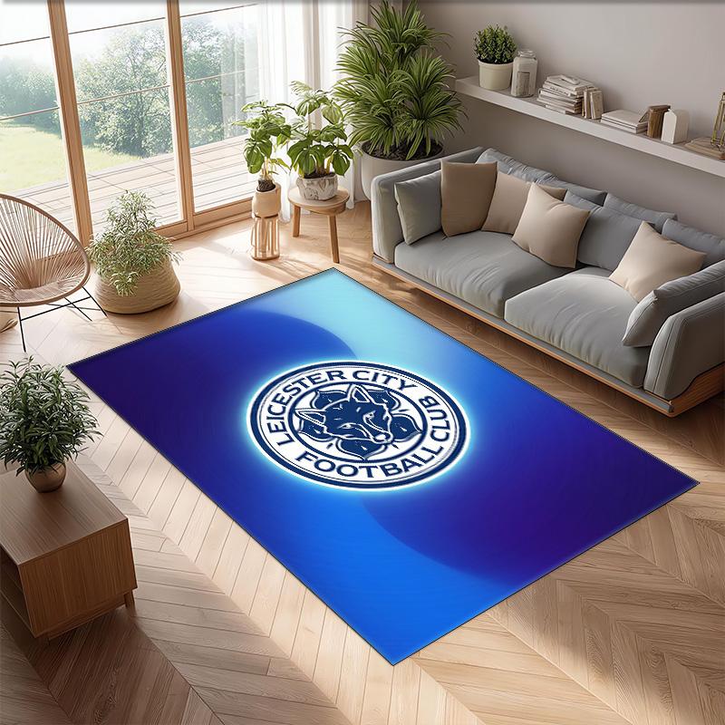 Tappeto in Velluto di Cristallo con Stampa del Leicester City Football, Comodo Assorbente d'Acqua Antiscivolo Tappeto per Pavimenti Interni