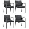 5-Cz. Gartenmöbel-Set mit Kissen, Polyrattan und Stahl