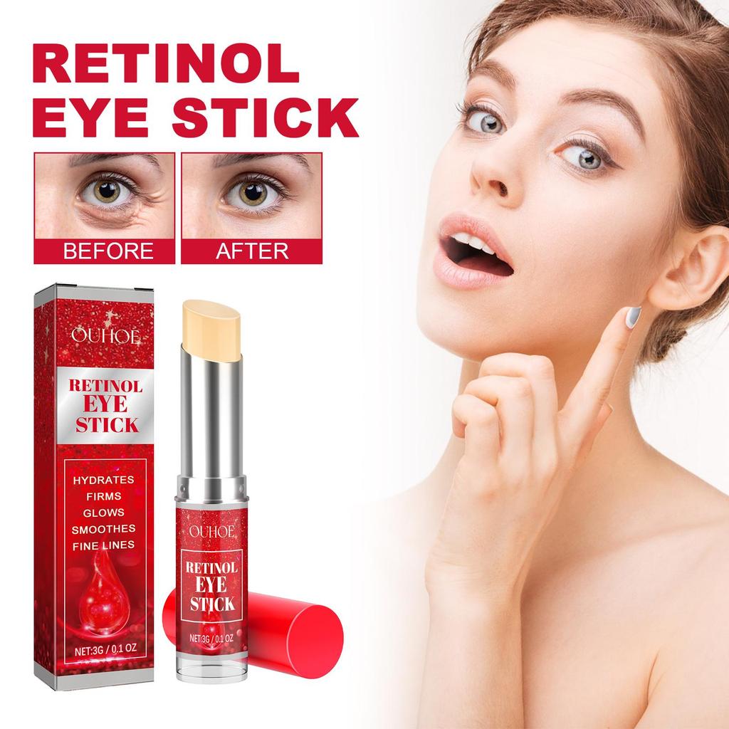 OUHOE Retinol Wrinkle-Reducing Eye Cream, firms and reduces fine lines, fades dark circles, brightens the eyes. Suitable for the eye area, 3g