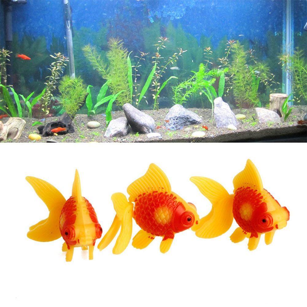 

3Pcs 3Pcs Aquatic Pets Decoration Home Garden Aquarium Tank Fake Fish Gold Fish жовтий