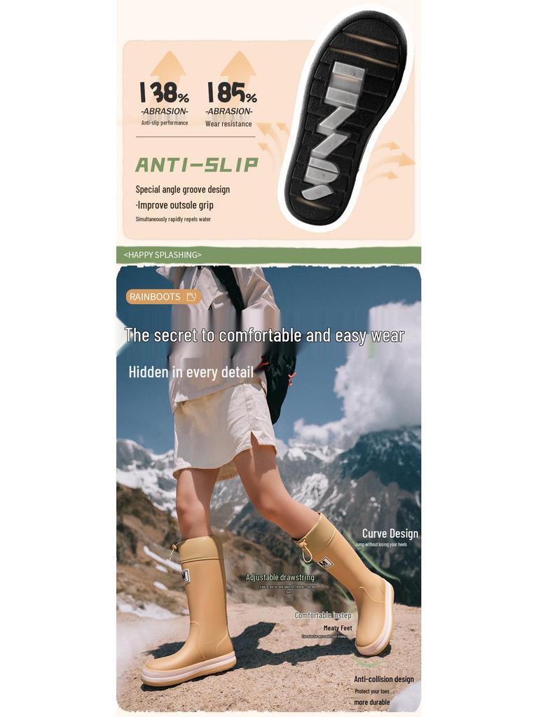 Kids' Korean Style Waterproof Velvet-Lined Non-Slip Rubber Rain Boots for Autumn/Winter: Cold Protection for Boys and Girls of All Ages.