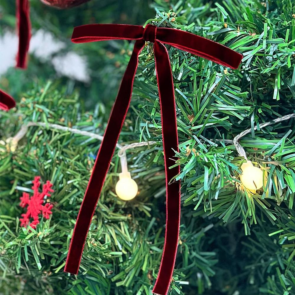 24Pcs Velvet Bows Decoration Bows For Christmas Tree, Wreath, Gifts, Stockings