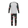Men's Printed Round Neck Top Casual Comfortable Long-Sleeved Pants Pajama Set