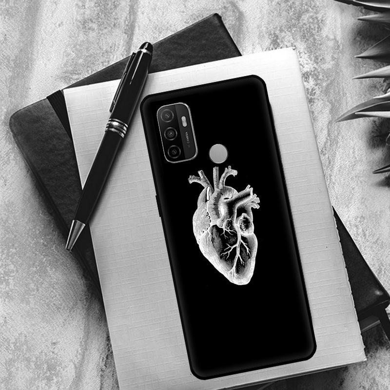 Medical Human Organs Heart Art Case For OPPO A94 A74 A54 A83 A91 A93 A15 A16 A52 A72 A5S A53S A5 A9 A31 A53 2020 Cover