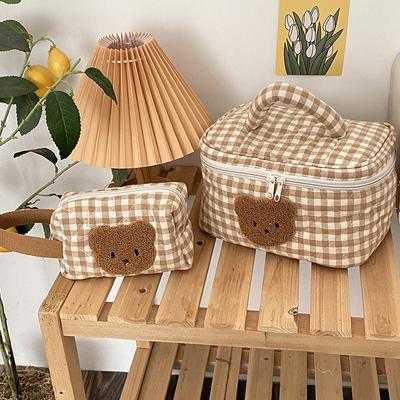 Süßer Bär Kosmetiktasche Make-up Tasche für Mama Mommy Wickeltasche Windel Aufbewahrung Tragbare Kinderwagen Taschen Reißverschluss Baby Organizer Toilettenartikel Kits