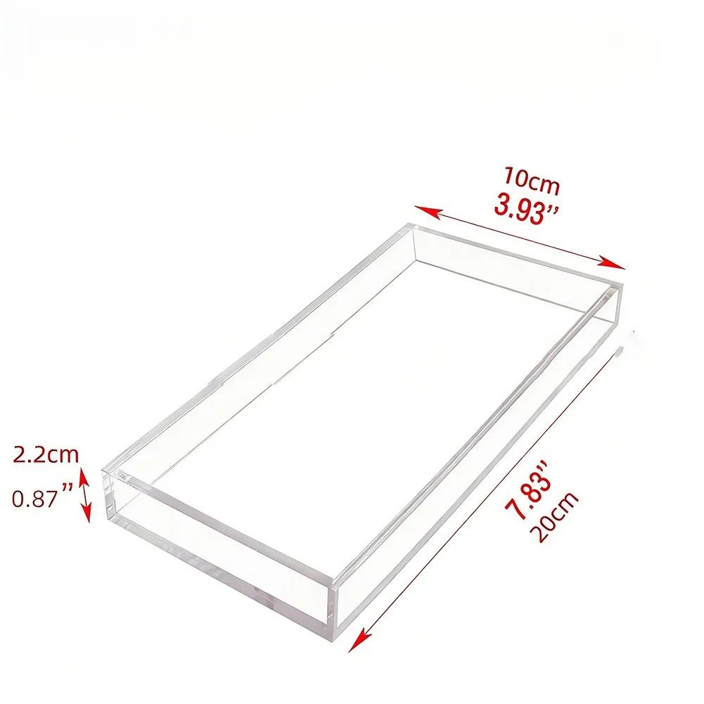 Clear Acrylic Bathroom Organizer Tray Handmade For Counter Storage Toiletries Toothpaste Toothbrush Holder And Cotton Pads