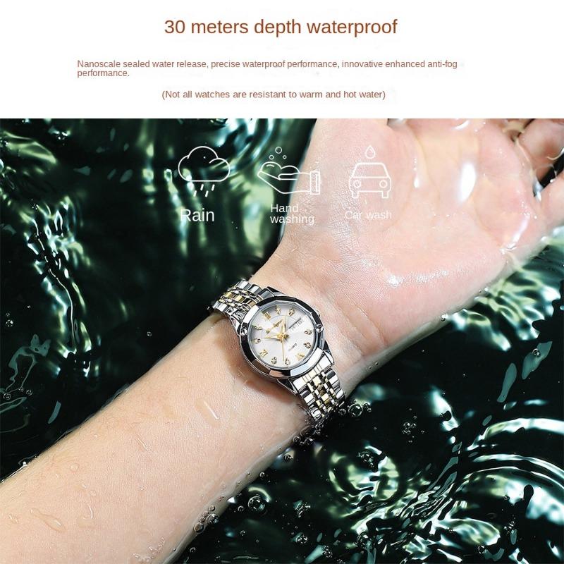 2026 Brandneue Damenmodeuhr wasserdicht leuchtend Doppelkalender Temperamentsuhr Frauen