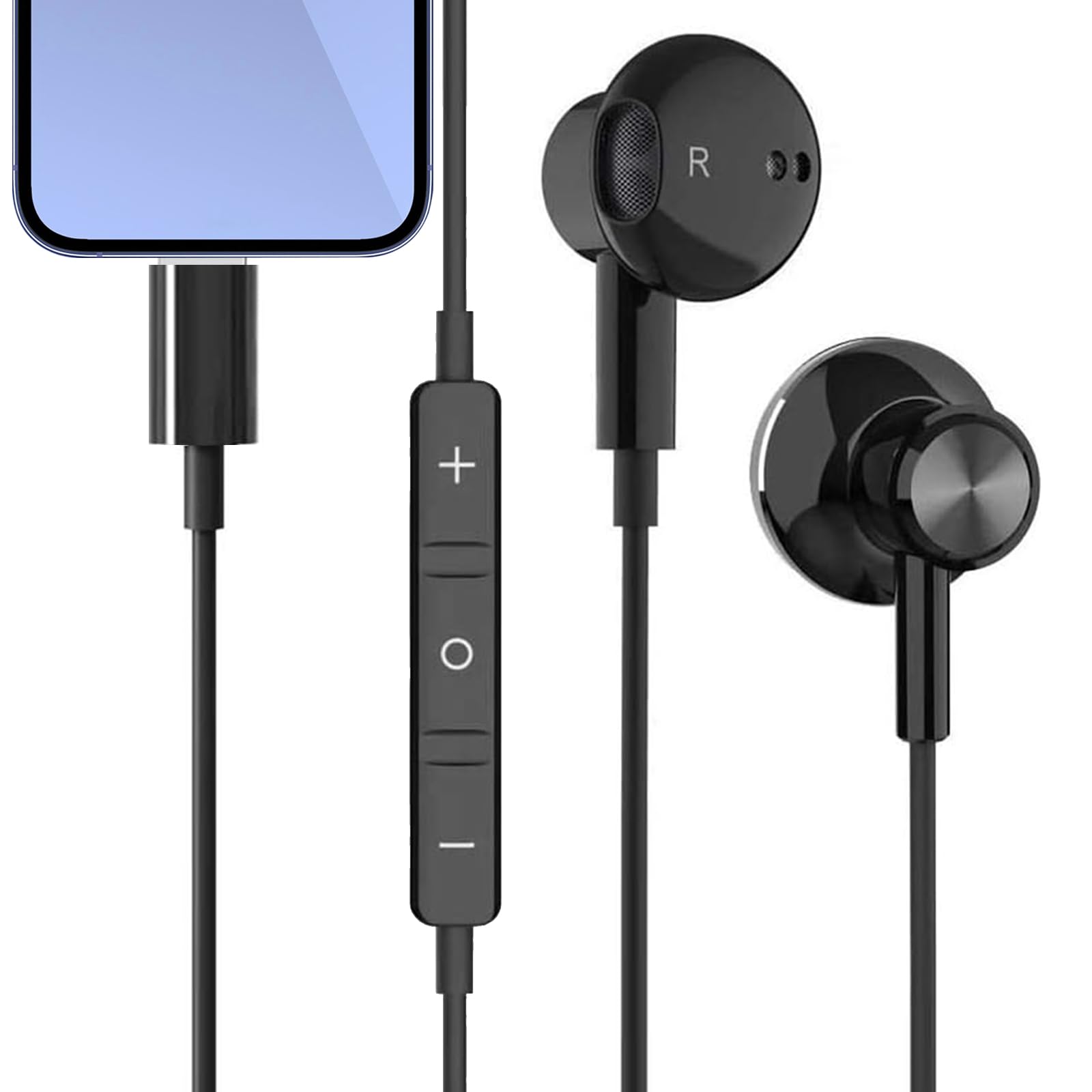 

Chayoo Wired Earphones for iPhone with Mic, Noise Cancelling, No Bluetooth Connection Required, Plug and Play, High-Resolution Audio, DAC, In-Ear