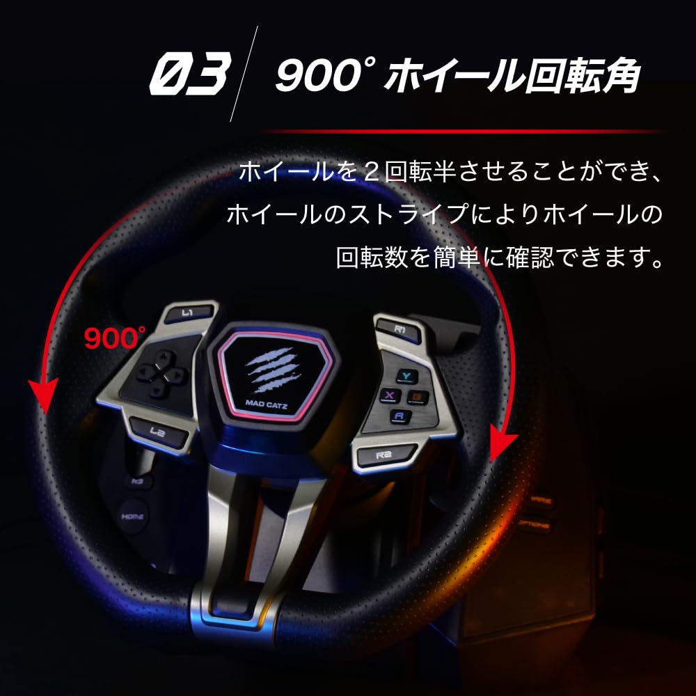 Mad Catz M.2.X. Pro Force Feedback Racing Wheel, 2-Year Warranty, TTRNPCINWH000-1J