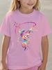 Buntes Rhythmische Gymnastik Bandtänzerin Sport Grafikdruck T-Shirt Familienpassend Jungen Mädchen Kinder Freizeit Kurzarm Oberteile