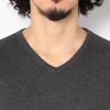 AVIREX Daily Rib Tee and Size Black V-Neck (Antibacterial Odor-Resistant), Men's Medium, 6153480,