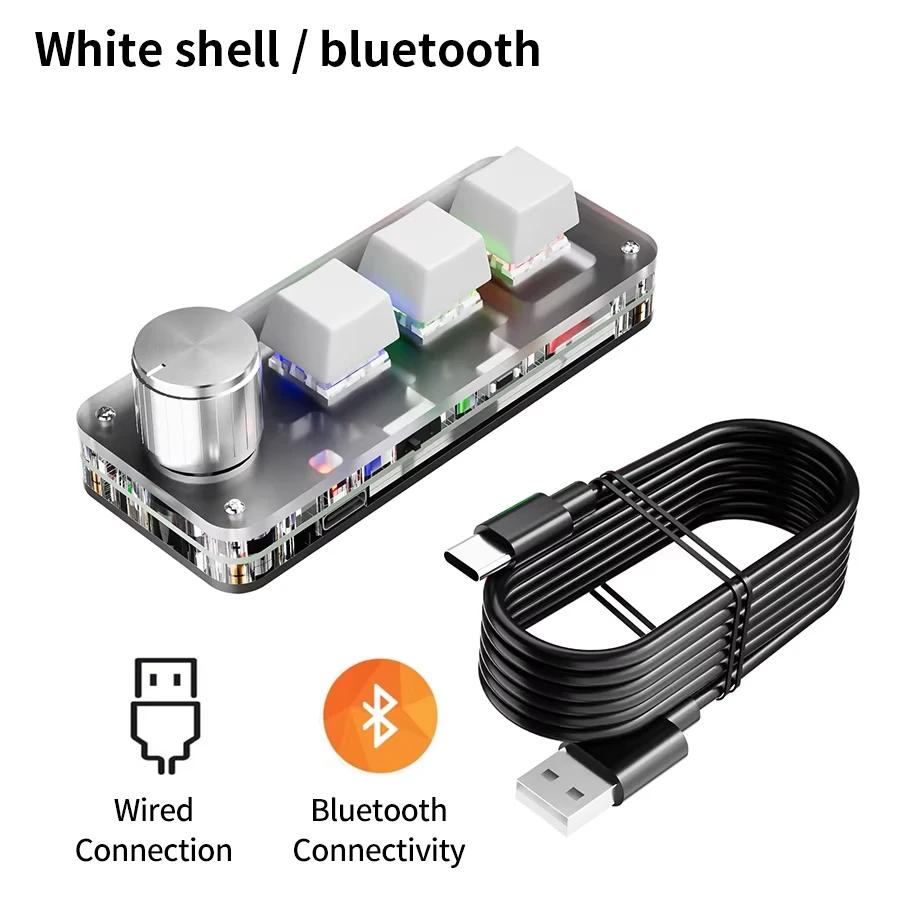 

Макро Bluetooth Клавиатура Plug and Play Игровая Photoshop Настраиваемая Макропад 3 Клавиши Ручка USB Мини Клавиатура для Настольного ПК Мини Клавиатура Wire Bluetooth White