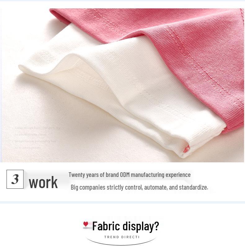 Spring/Summer 2026 Korean Style Women's Slim Fit Cotton T-shirt with Double Layer Sleeves