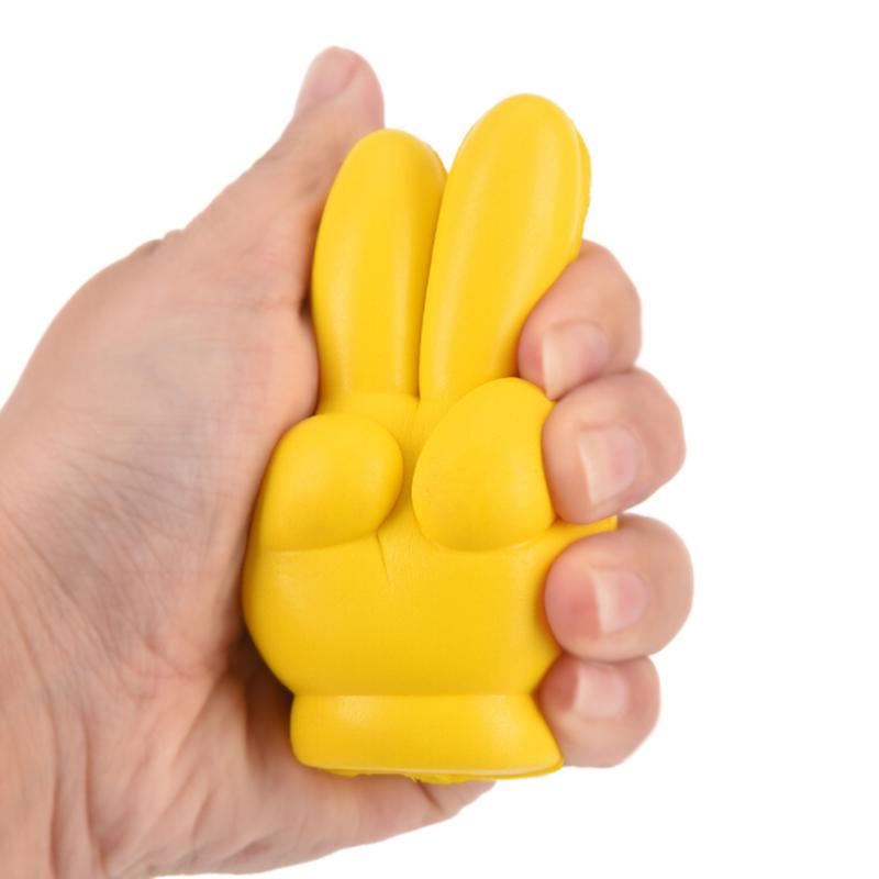 Cute Victory Finger Car Antenna Topper Eva Decorative Car Topper Balls Yellow