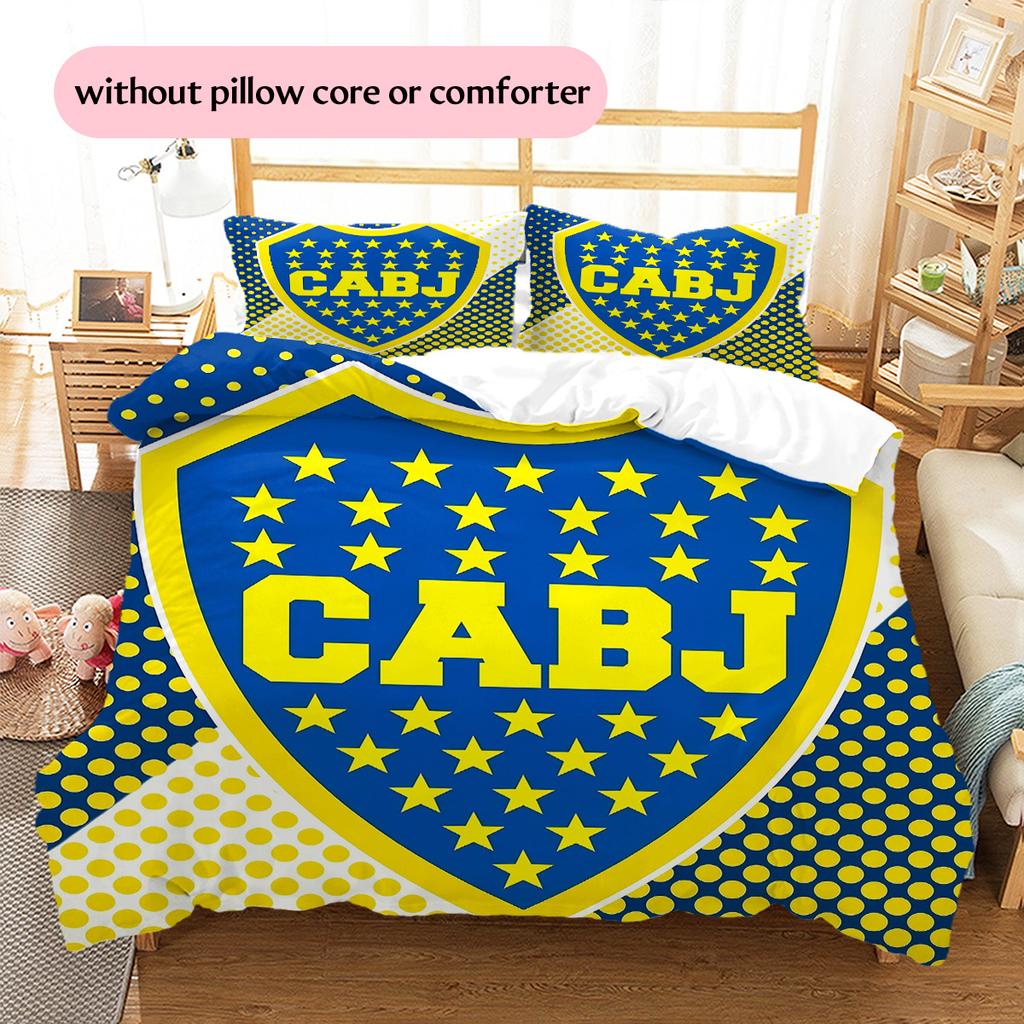 Boca Juniors Pattern Bedding Quilt Set Home Decoration Gift (1 * duvet cover + 2 * pillowcase without core)