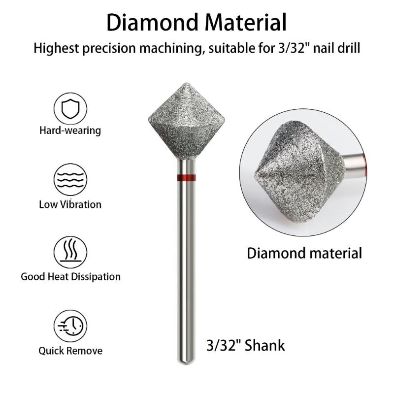 Nails Art Drill Bits Practical Diamonds Nails Drill Bits Nails Edges Trimming Tool Nails Art Griding Head Manicure Tool