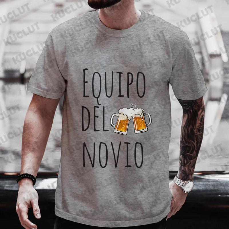 Spanish Bachelor Party Shirt Man T Shirt Father's Day Wedding Tees Single Farewell Clothing Evg Team Groom Beer Tops Oversized