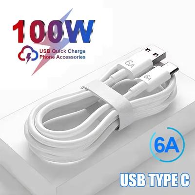 New 6A 100W USB Charger Type C Cable For IPhone Xiaomi Poco Samsung Huawei Data Cord Fast Charging Phone USB Cable Accessories