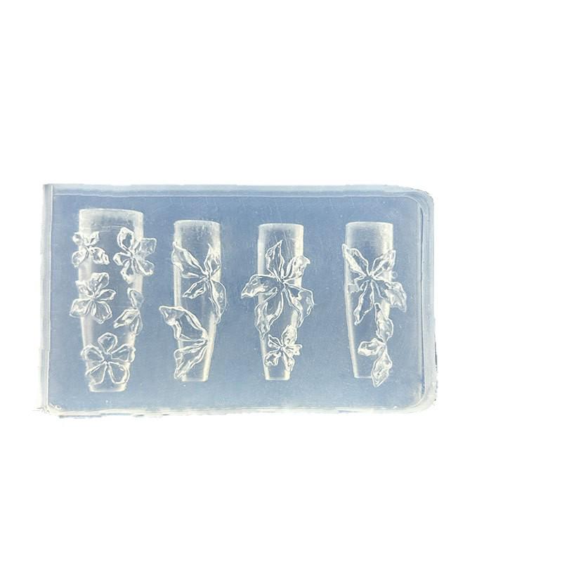High Transparency Ice Flower Embossed Crystal Butterfly Nail Art Gel Mold